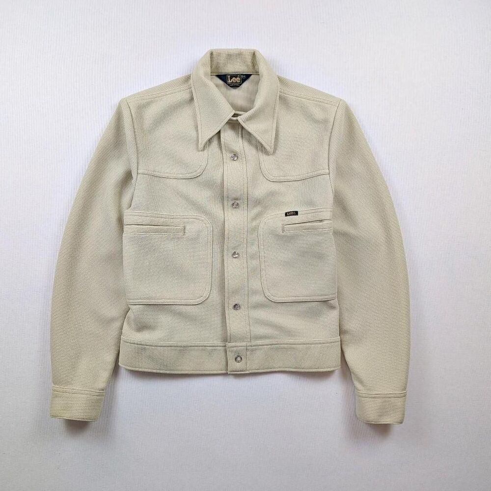 Vintage 70s Lee M.R. Rockabilly 2 Pocket Ranch Jacket Cream Womens Small